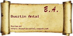 Busztin Antal névjegykártya